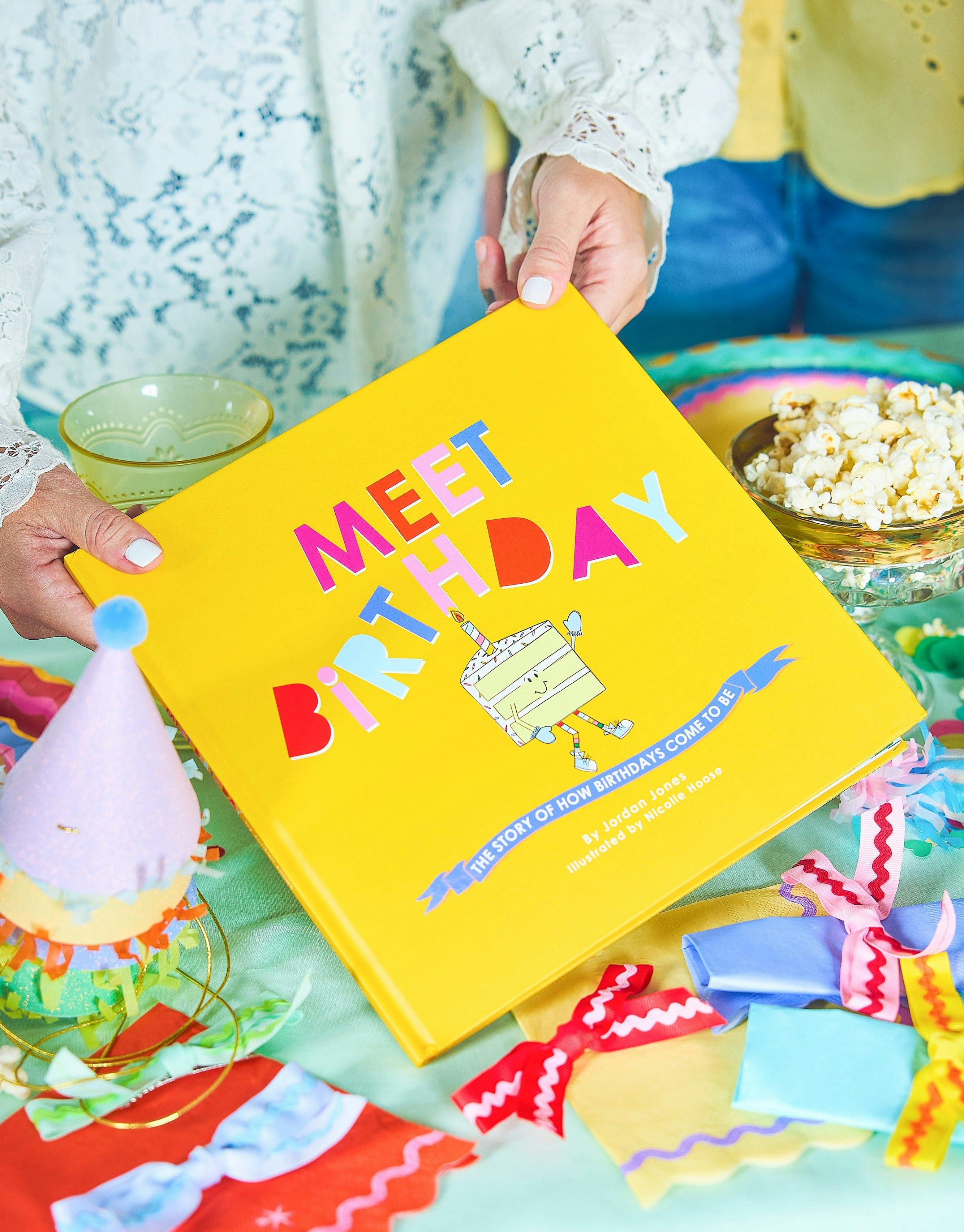 Packed Party Meet Birthday Children's Book with Birthday Plush Toy and Keepsake Gift Box - 32-Page Hardcover Birthday Story with Memento Pockets