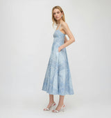 The Margot Dress - Dusty Blue Paisley Scarf