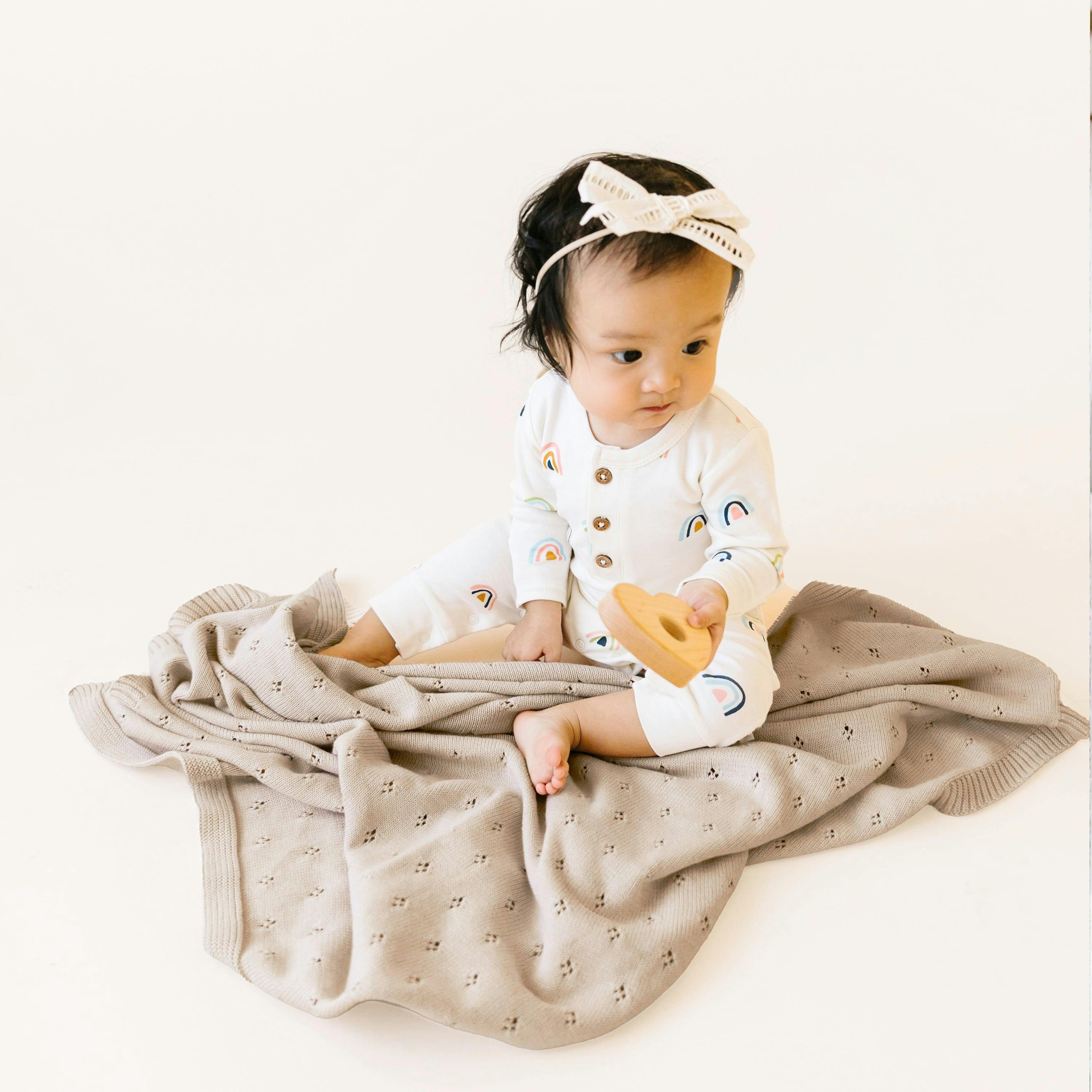 Organic Cotton Pointelle Baby Blanket
