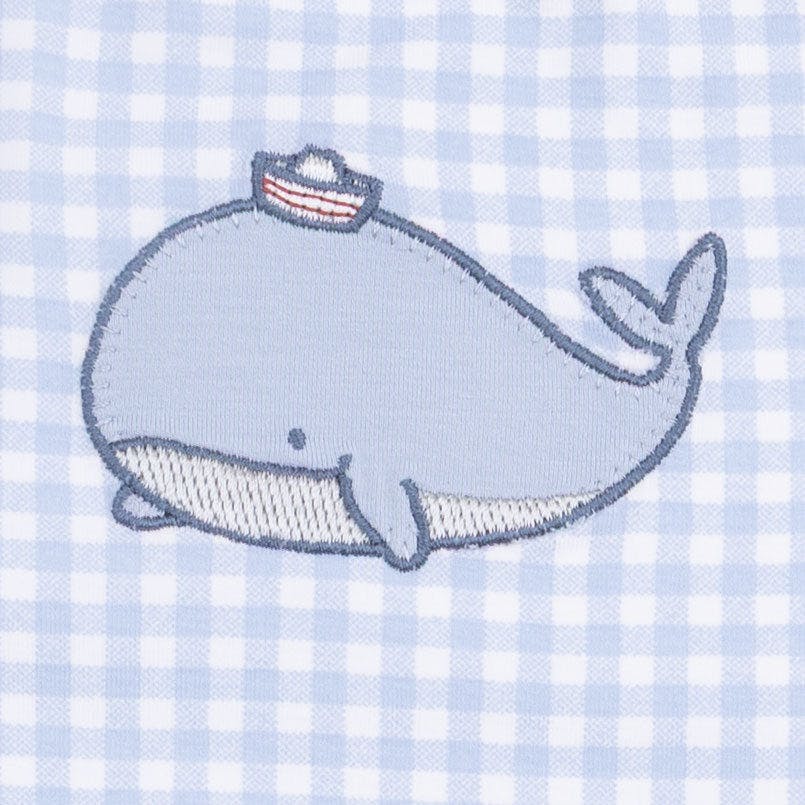 Bubbly Sailor Whales Blue - Sleeveless Jon Jon