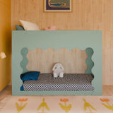 Lido Wave Convertible Low-Profile Bunk Bed in Light Sage/Honey