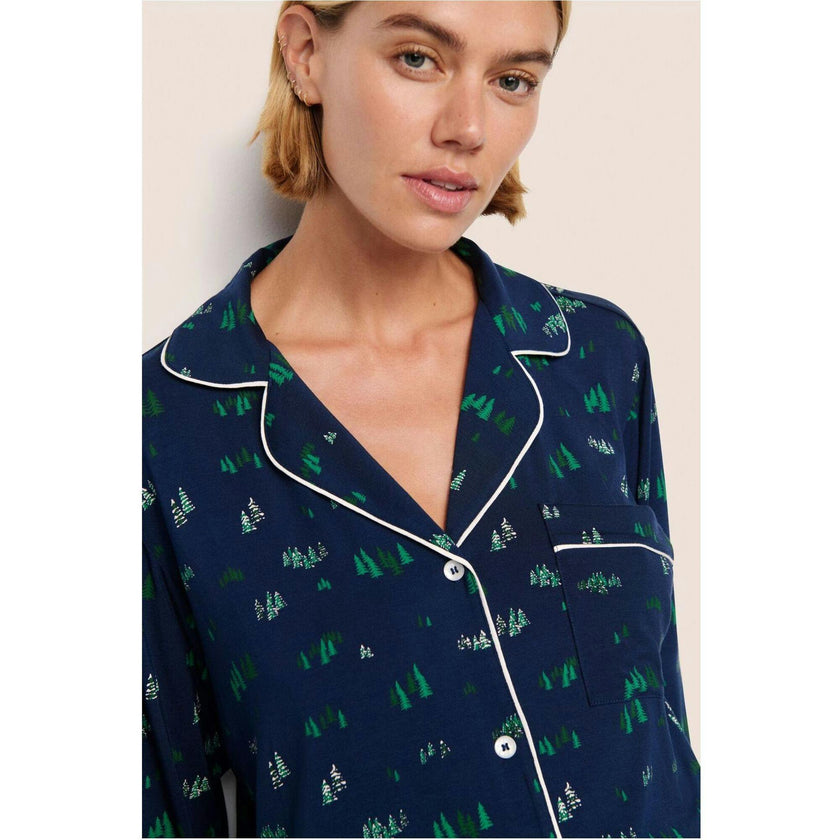 Gisele Printed TENCEL Modal Long PJ Set, Blue