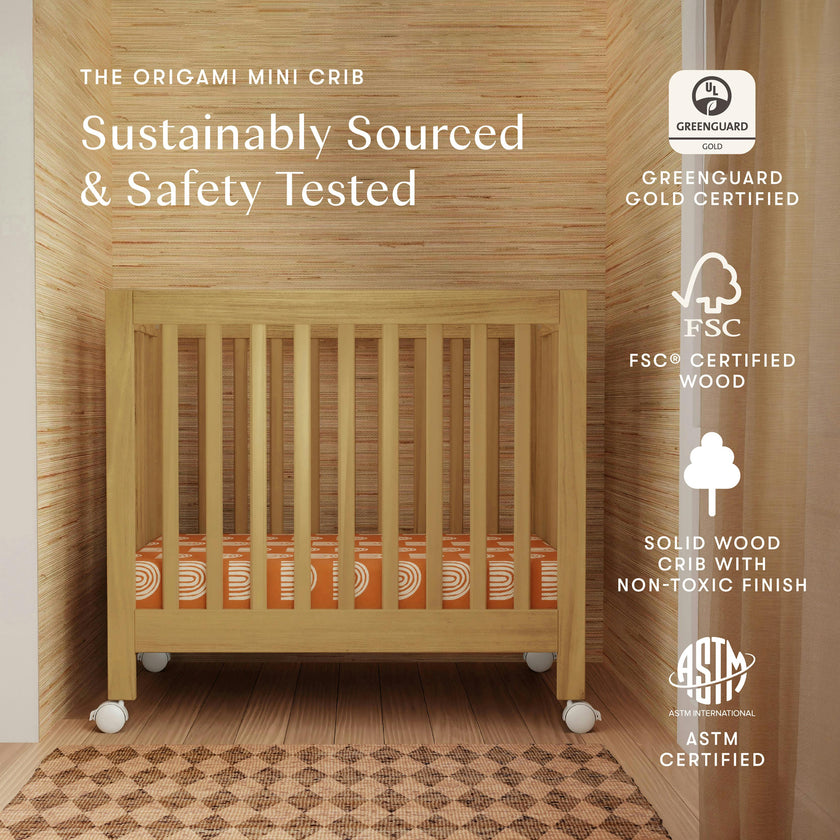 Origami Mini Crib in Honey