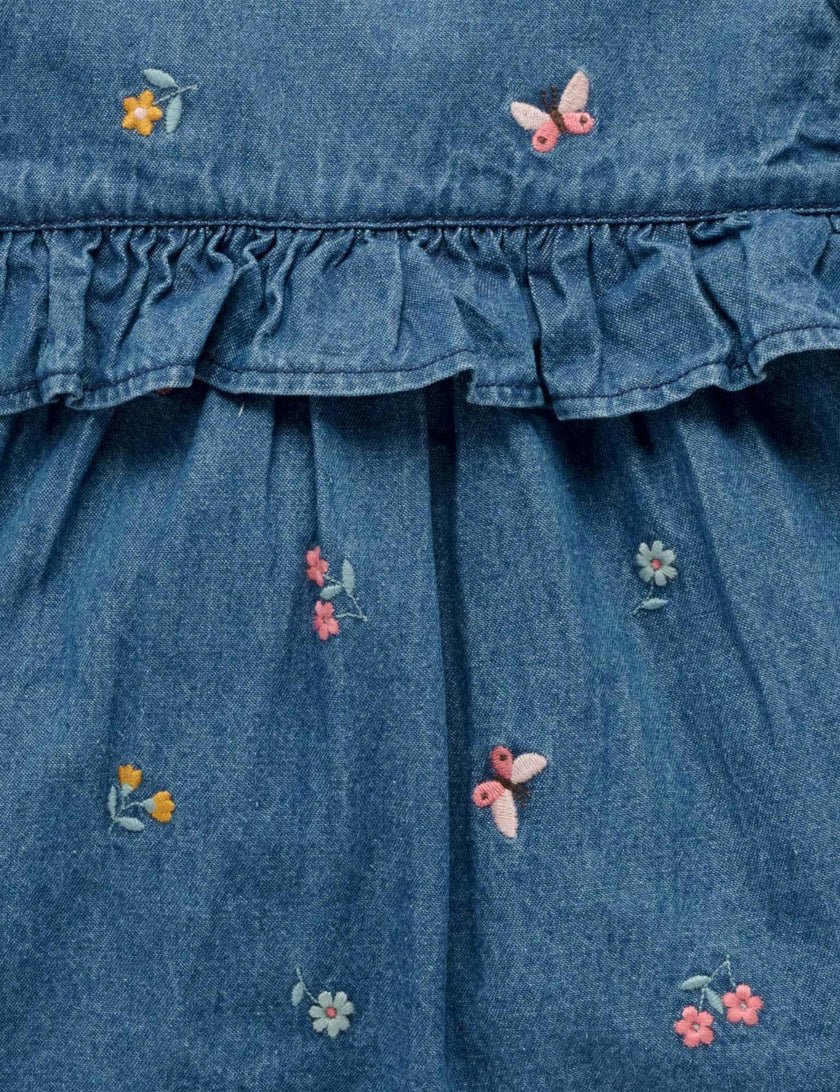 Denim Embroidered Dress Ladybird Broderie