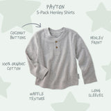 PAYTON 5-Pack Waffle Henleys
