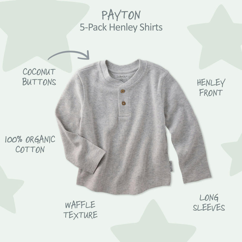 PAYTON 5-Pack Waffle Henleys