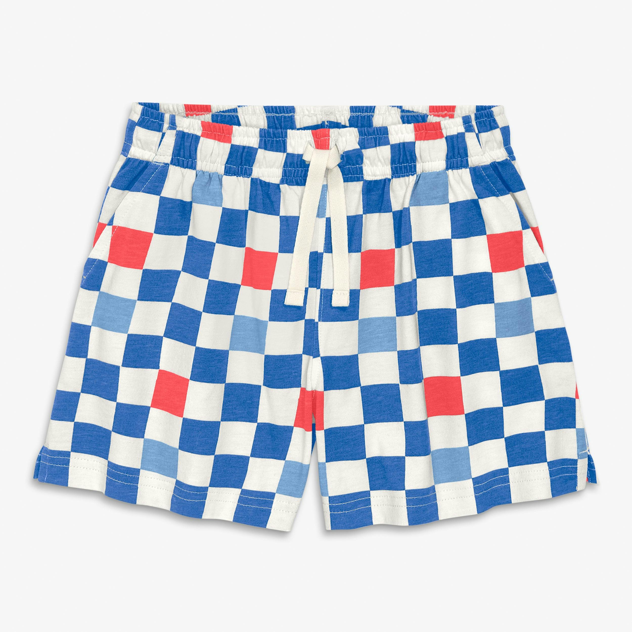 Clearance kids park short in checkerboard