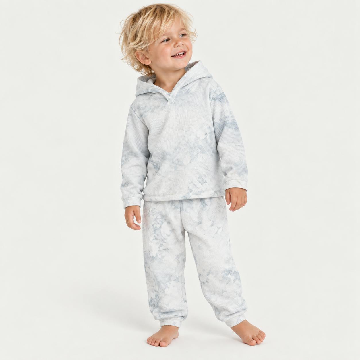 Marble Stripe Rib Hoodie and Jogger Set