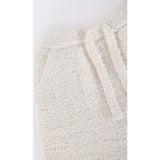 Fuzzy Drawstring Waist Ribbed Cuff Joggers