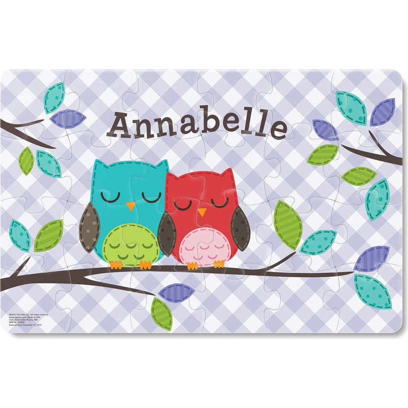 Gingham Owl Personalized Puzzle