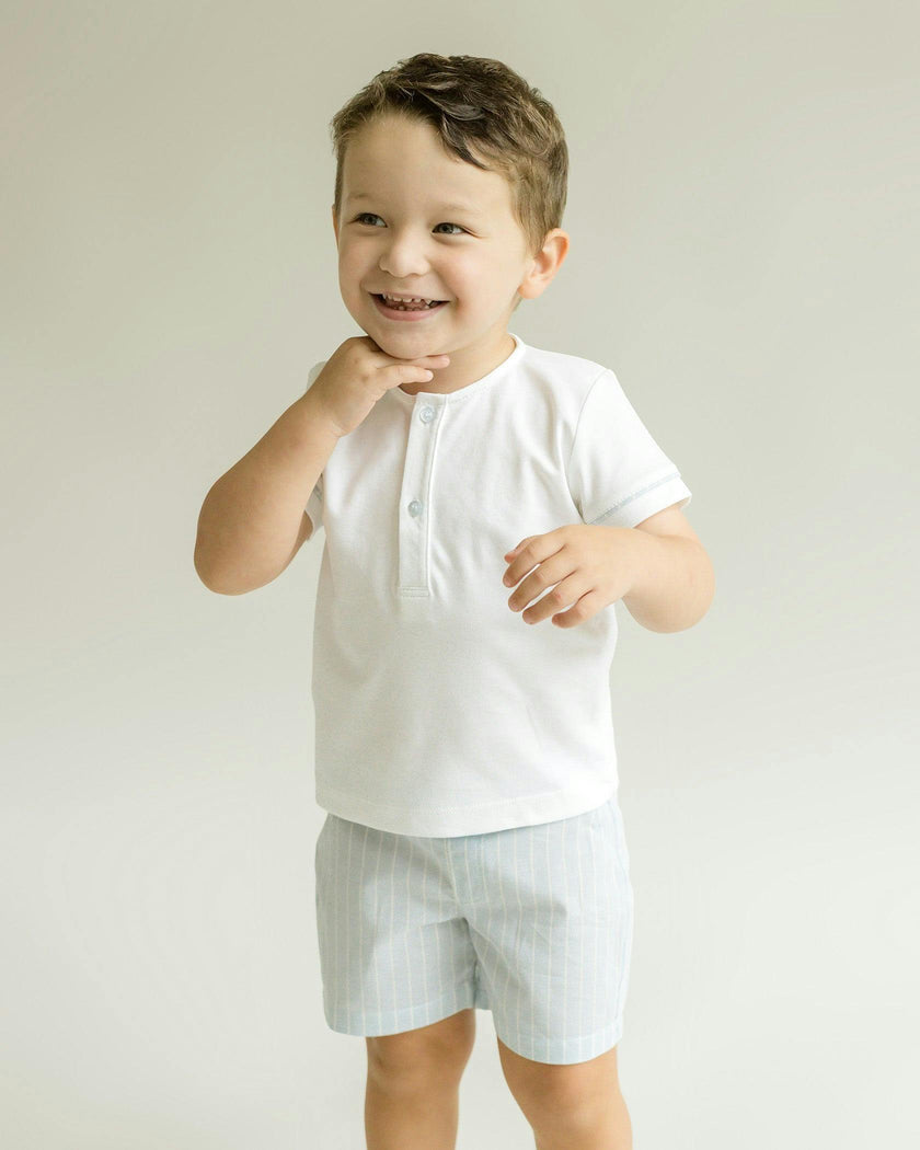 Henley T-Shirt - Lt.Blue Trim