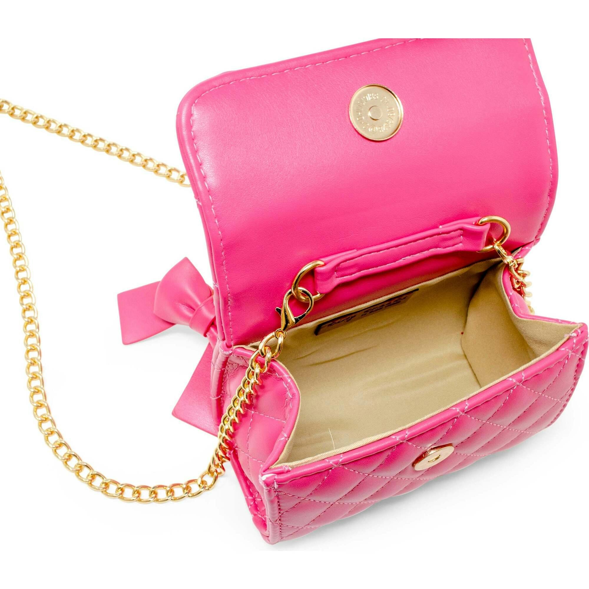 Quilted Pearl Handle Bow Ribbon Handbag