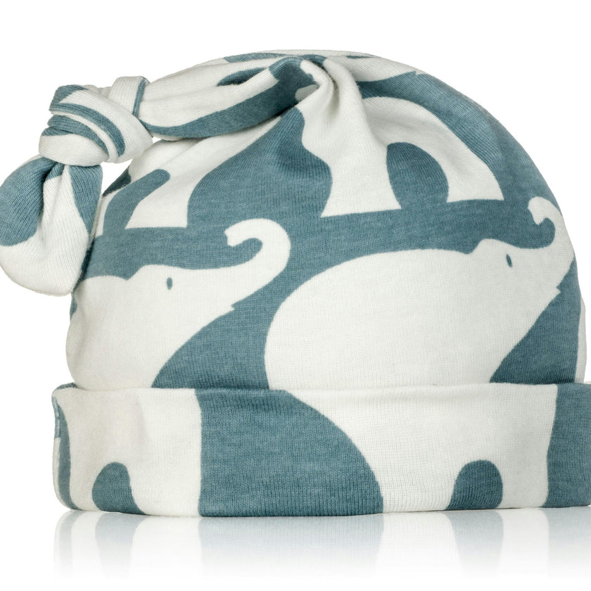 Blue Elephant Organic Knotted Hat
