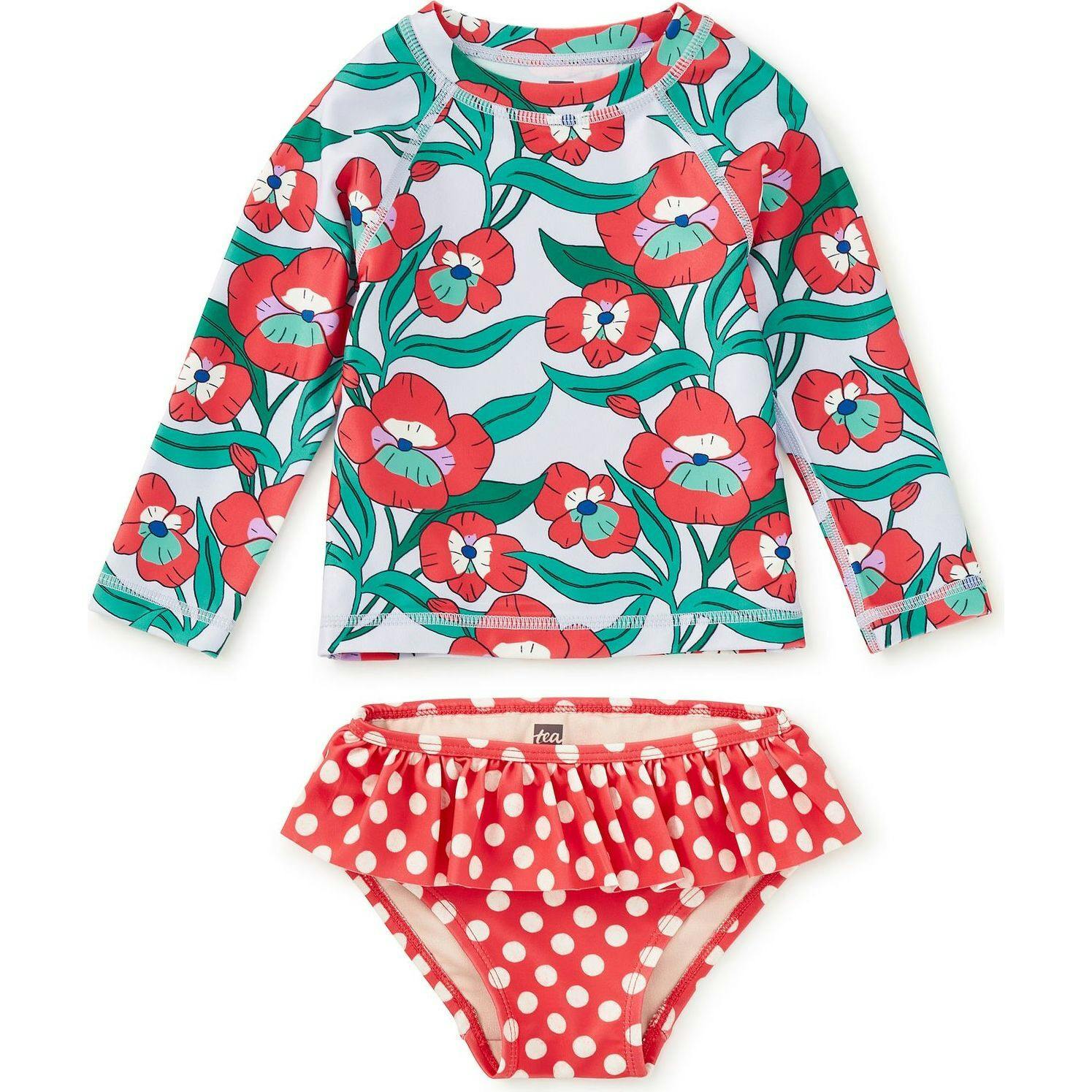 Rash Guard Baby Swim Set, Red