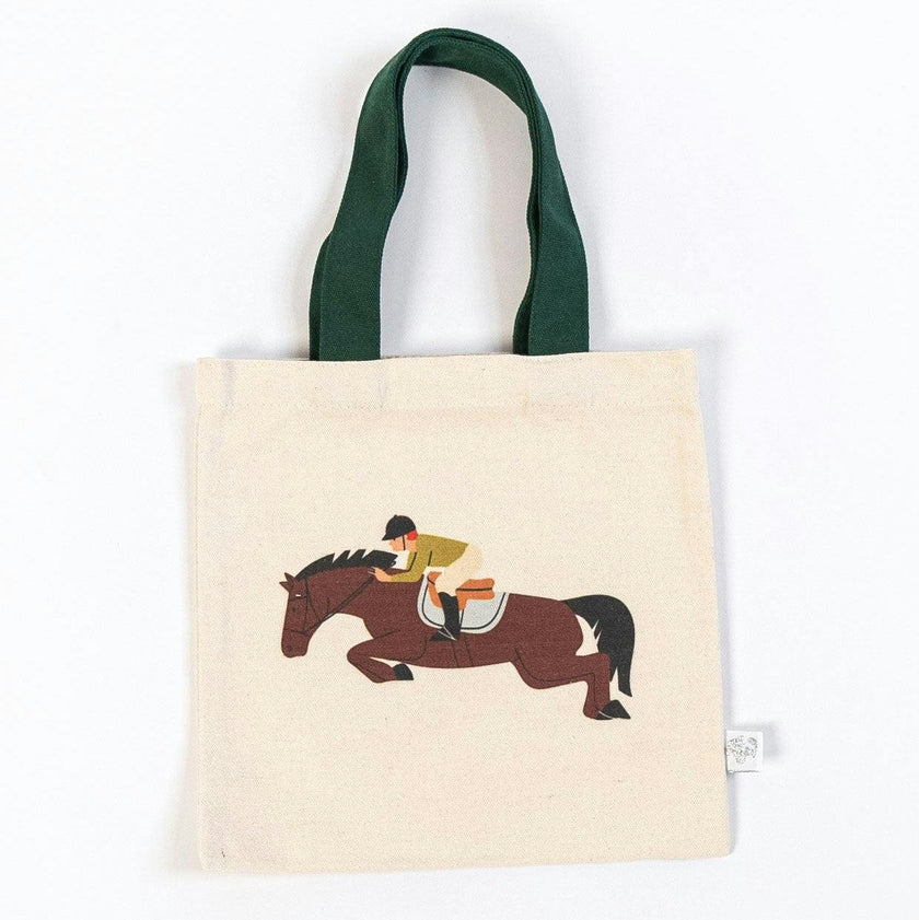 Equestrian Mini Tote Bag – Jumping Horse Design | Pony Party Favor Bag for Kids