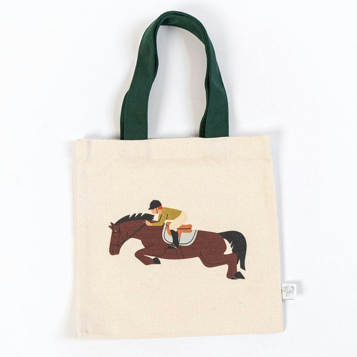 Equestrian Mini Tote Bag – Jumping Horse Design | Pony Party Favor Bag for Kids
