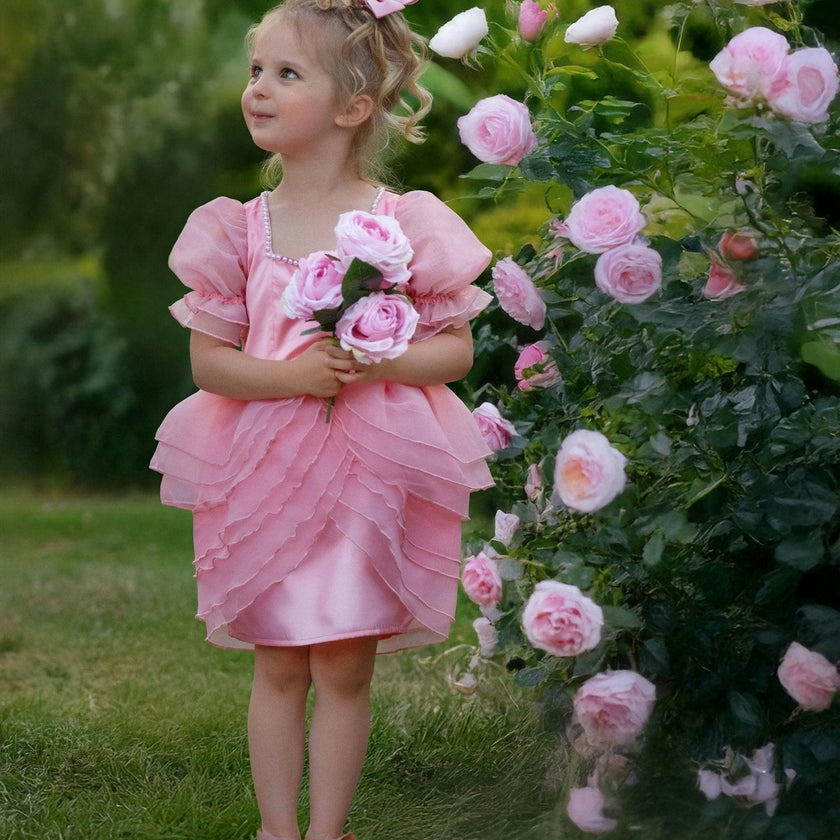 Blush Petal Princess Ruffle Dress
