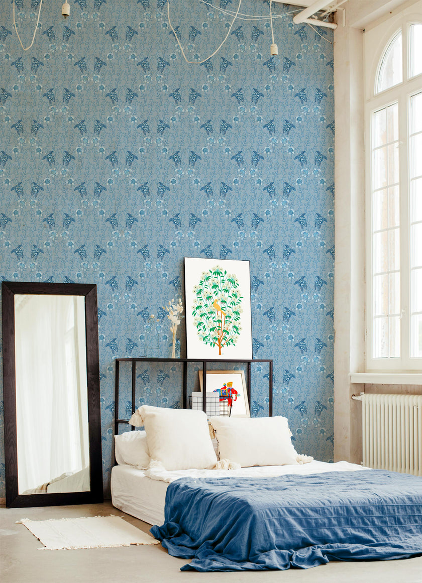 Wallpaper KÛRMA color Bleu océan
