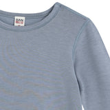 Blue Solid Wool-Blend Pajama Set