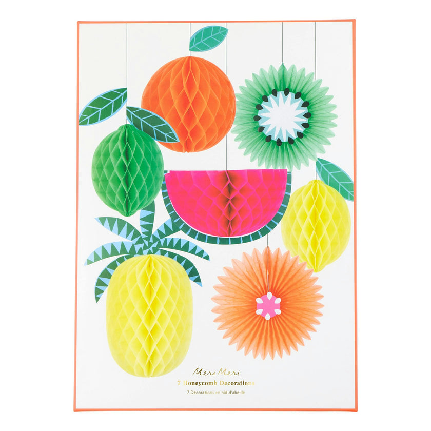 Tropical Fruit Honeycomb Decorations