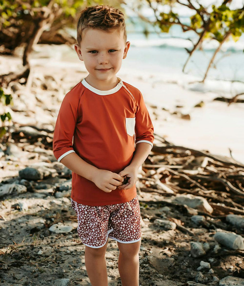 Jamie Rashguard Terracotta and Ivory