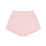 girls pink ruffle french terry short