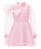 Pink Aaliyah Organza Bow Dress