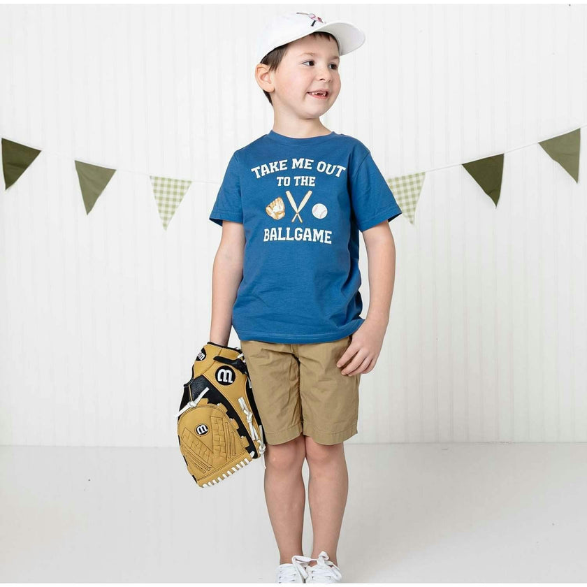 Take Me Out To The Ballgame Short Sleeve T-Shirt - Indigo