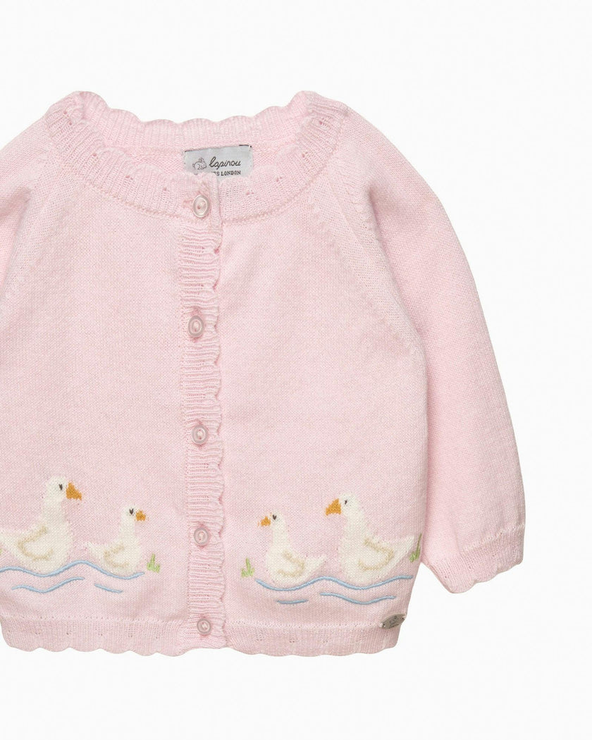 Baby Duck Cardigan in Pale Pink