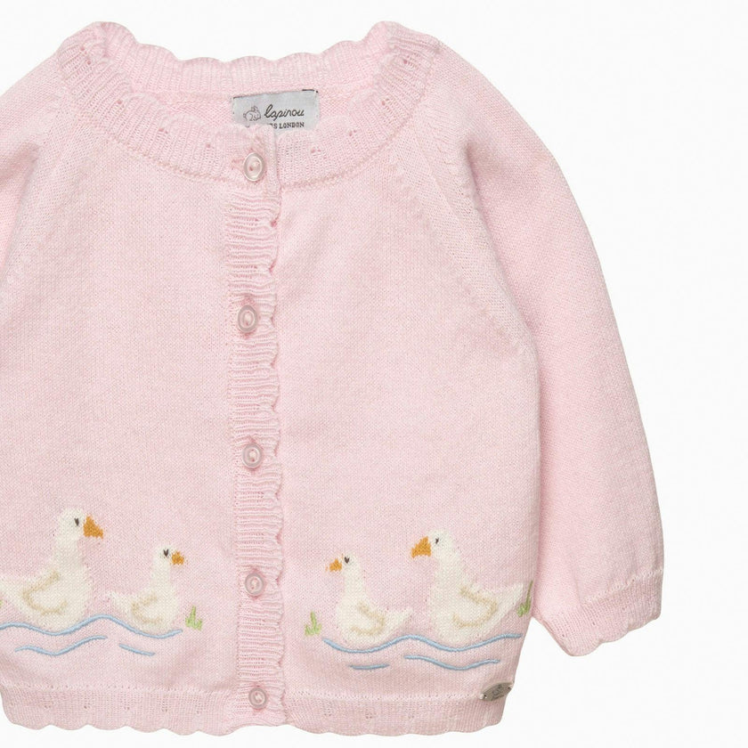 Baby Duck Cardigan in Pale Pink