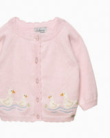 Baby Duck Cardigan in Pale Pink