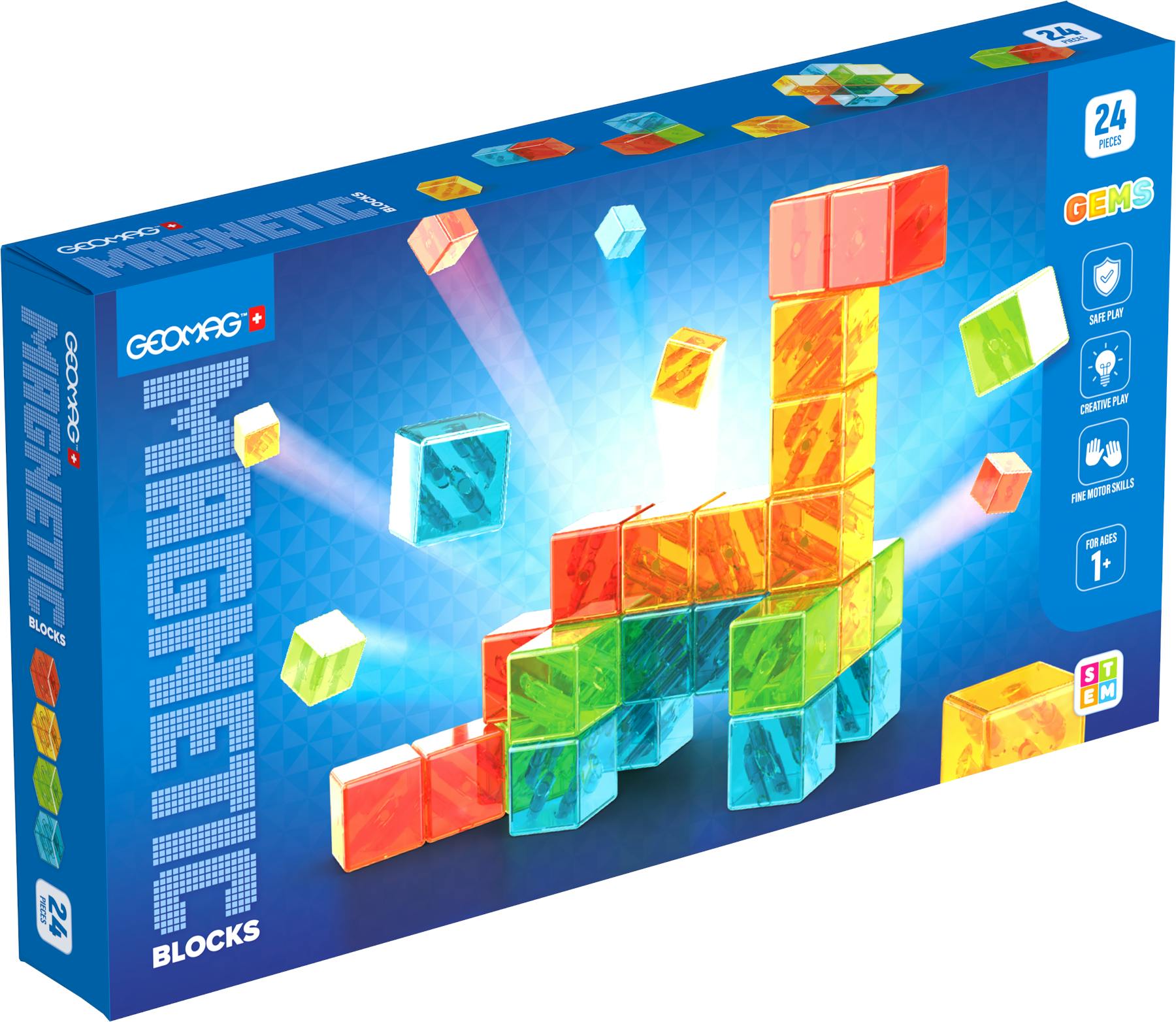 Geomag Magnetic Blocks Gems 24 Piece Set