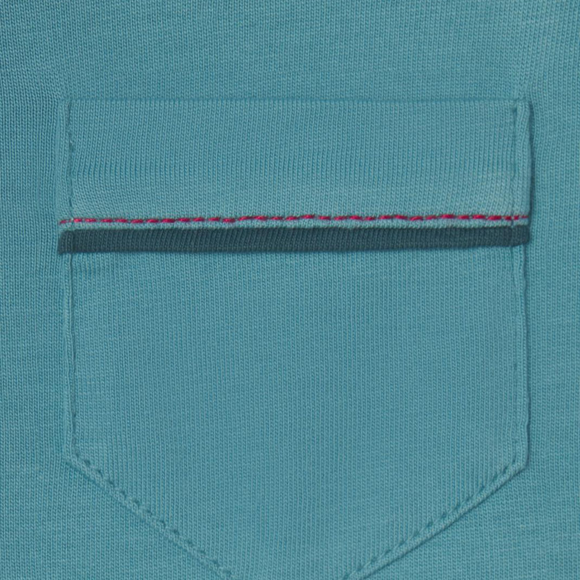Jackson Long Sleeve Polo in Adriatic Blue