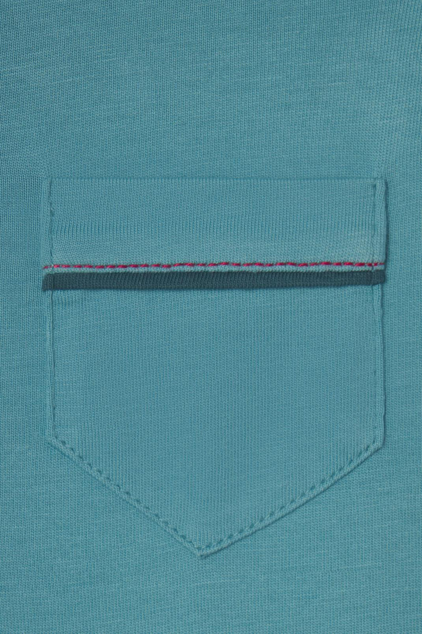 Jackson Long Sleeve Polo in Adriatic Blue