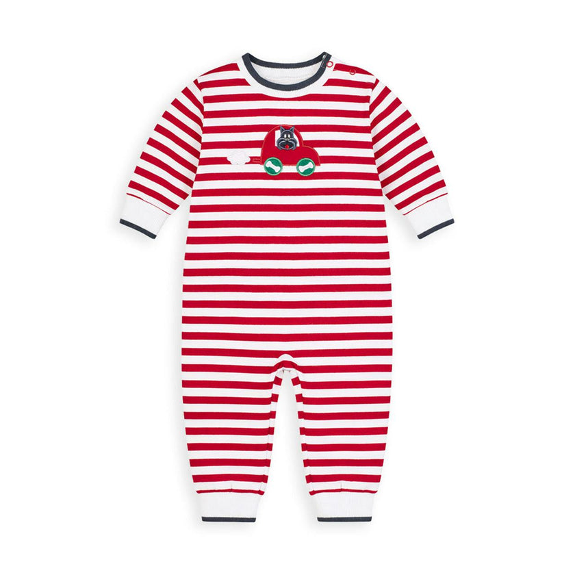 Stripe Knit Longall with Scotty Dog In Car