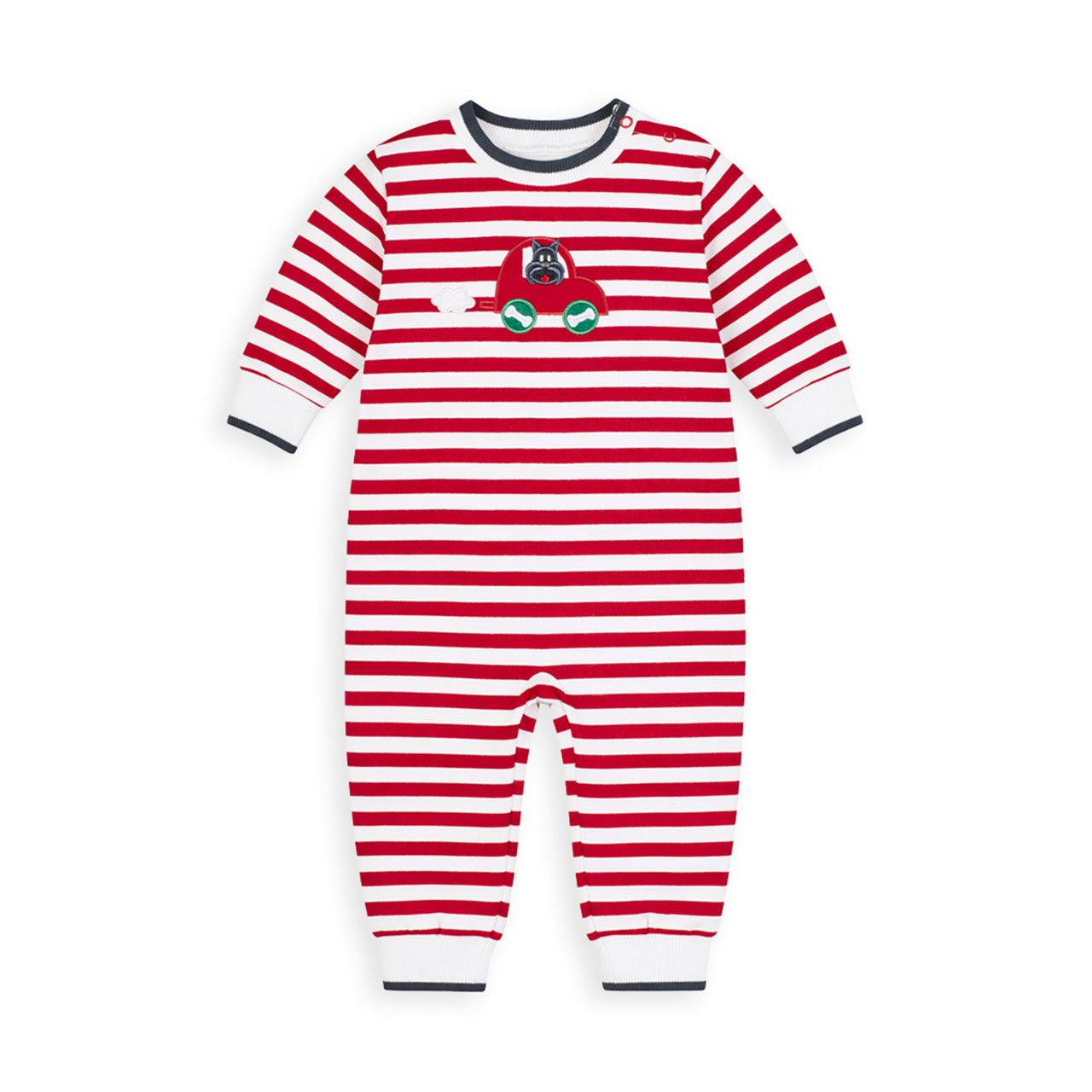 Stripe Knit Longall with Scotty Dog In Car