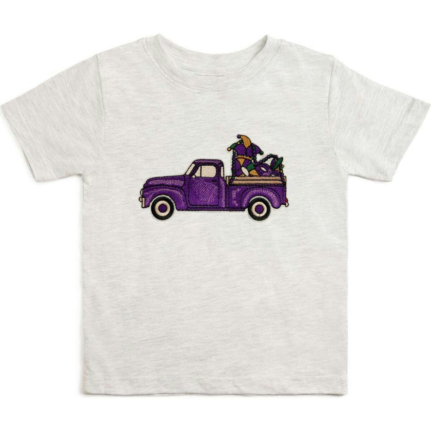 Mardi Gras Truck Patch Short Sleeve T-Shirt - Ash