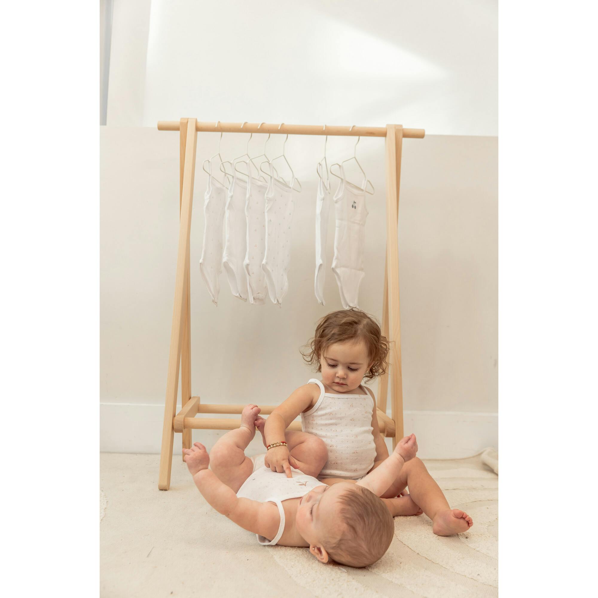 Cherry Print Onesie Set White/Blue