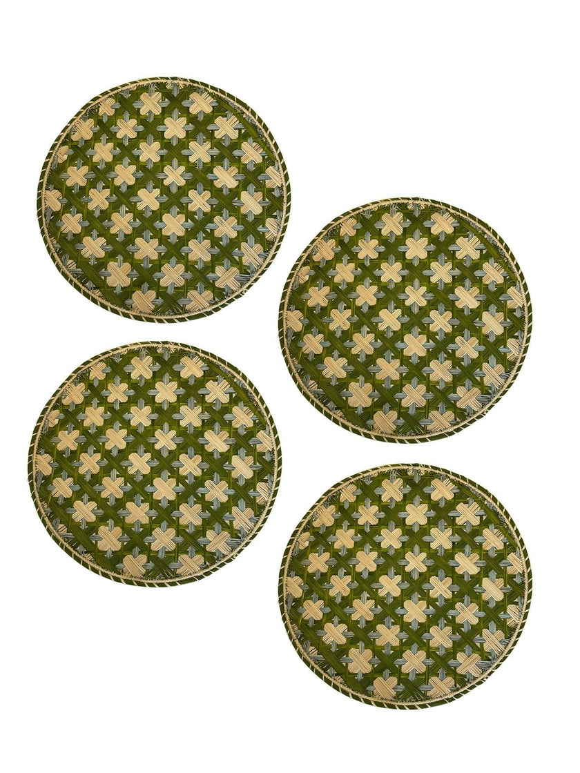 Set of 4 Handwoven Lido Verde Chargers