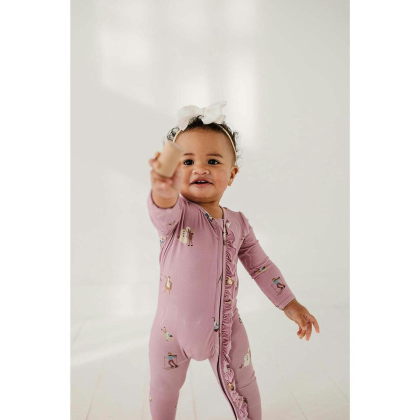 Footie Romper Lavender Cloud Checkered