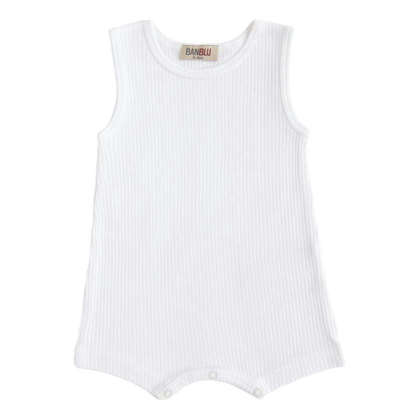 White Sleeveless Modal Shortie