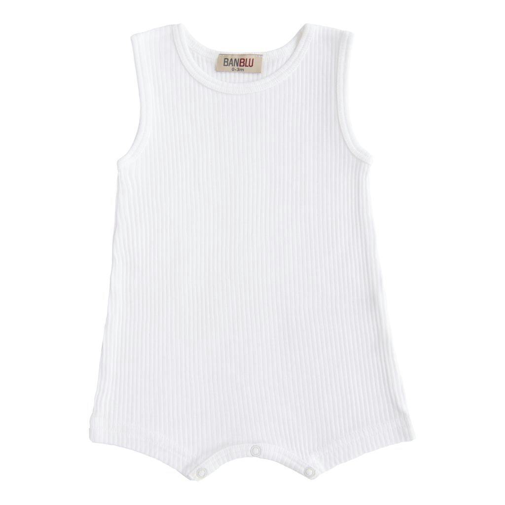 White Sleeveless Modal Shortie