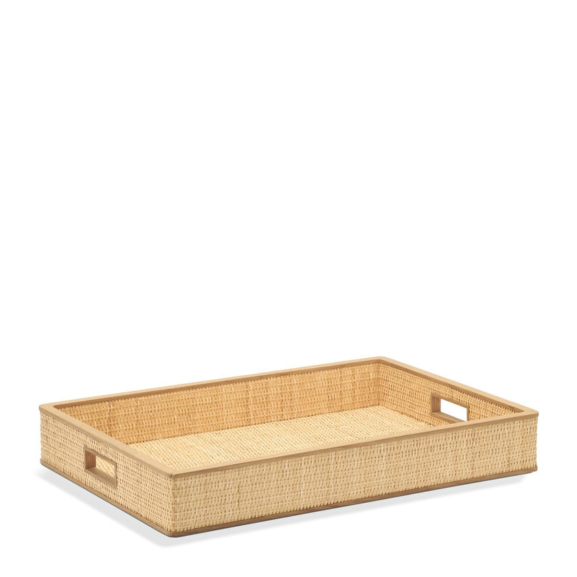Colette Cane Tray with Wood Tray