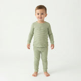 Evergreen Stripe Bamboo Kids Pajama Set
