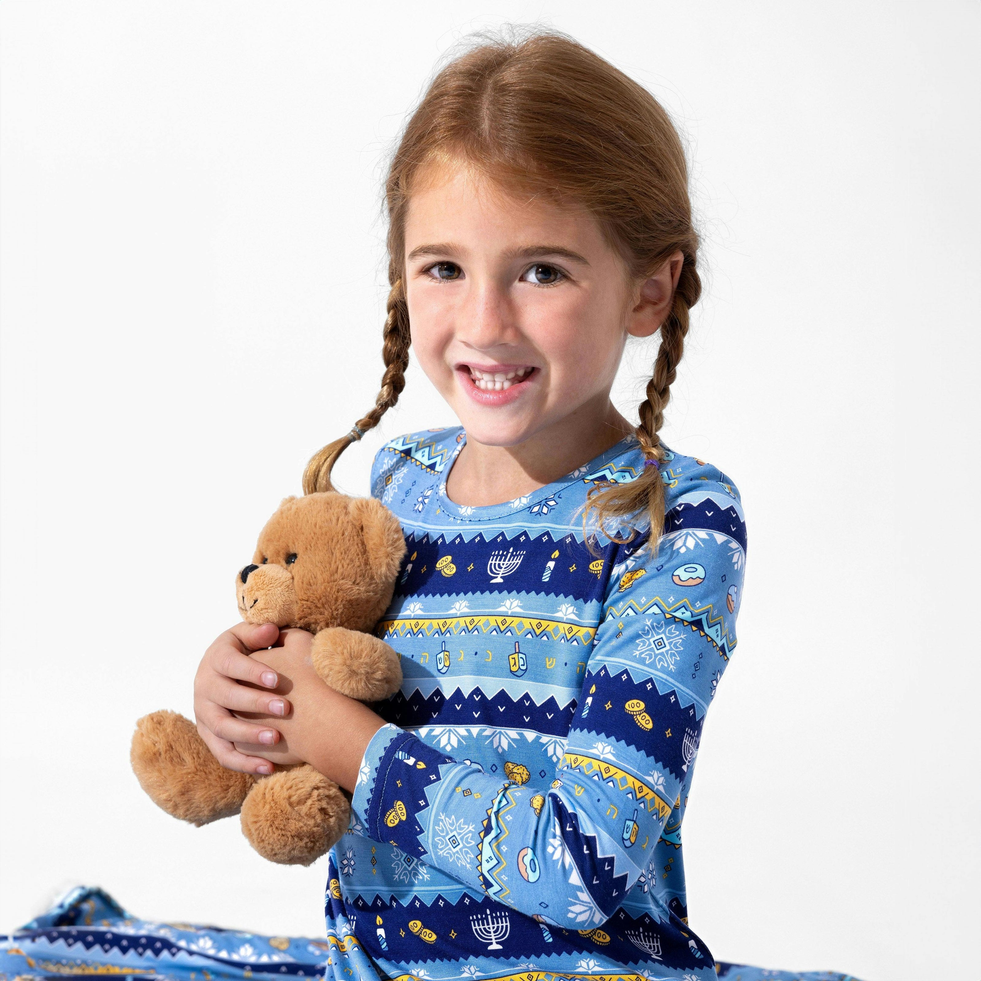 Hanukkah Fair Isle Bamboo Girls' Long Sleeve Dress