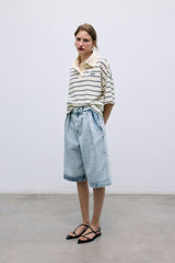 TNS Denim Woman Bermuda Bleach Denim