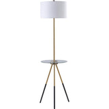 Myra Floor Lamp with Glass Table and Built-In USB