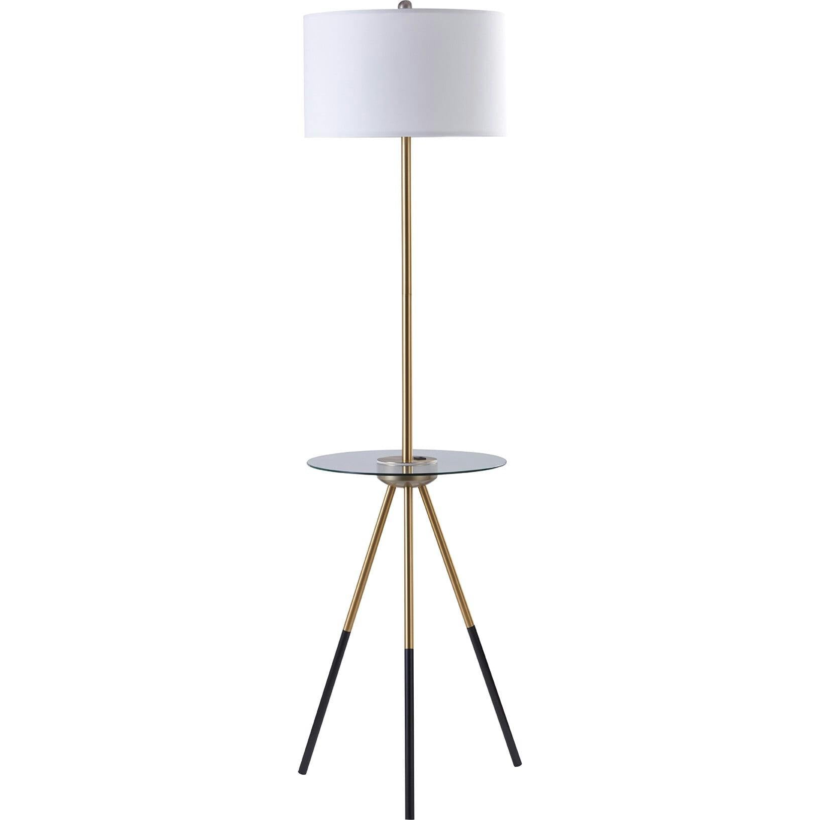 Myra Floor Lamp with Glass Table and Built-In USB