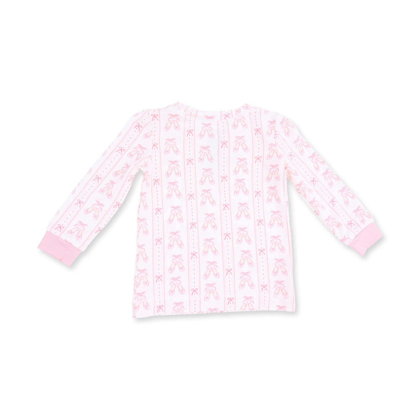 Ballet Shoes Ribbon Stripe - Long Sleeve Loungewear Set