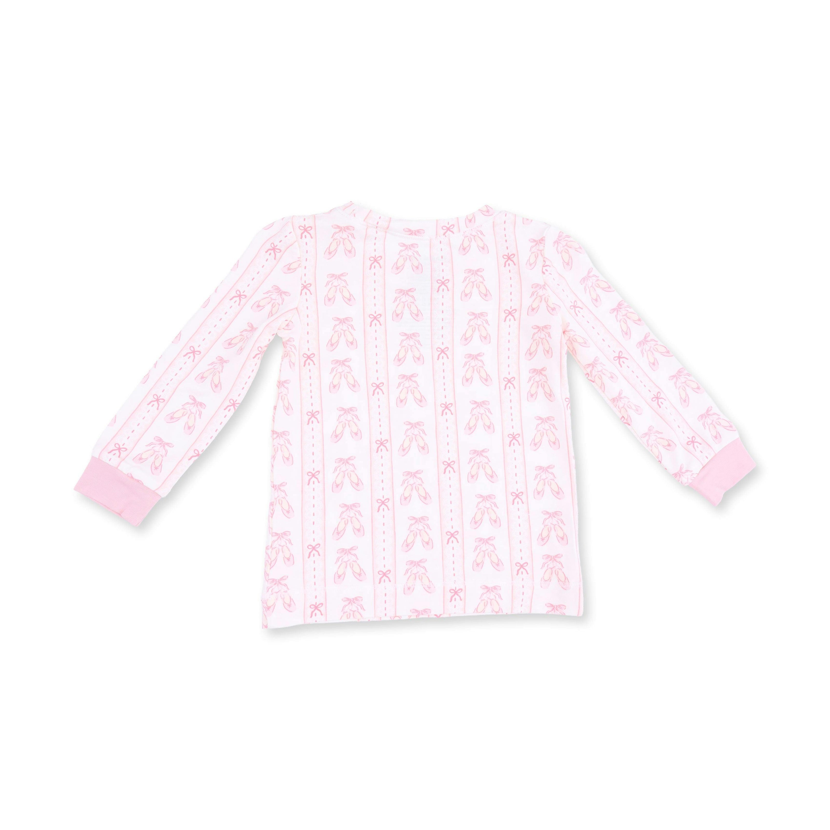 Ballet Shoes Ribbon Stripe - Long Sleeve Loungewear Set